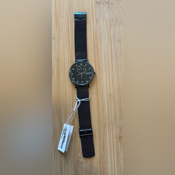 Coach Charles Watch With 41mm Black Chronograph Face & Black MeshBracelet - Picture 3 of 4